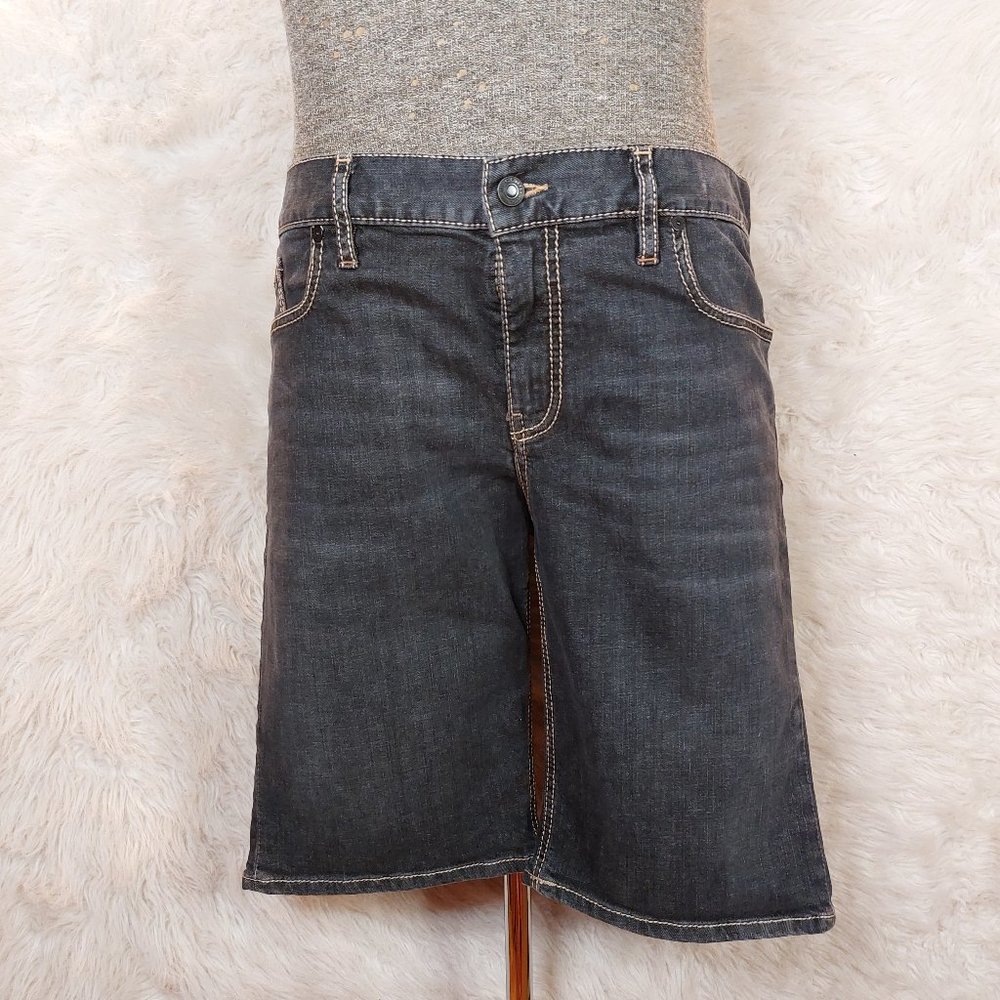 Alberto Men's Dark Wash Regular Slim Fit Denim Shorts W34L